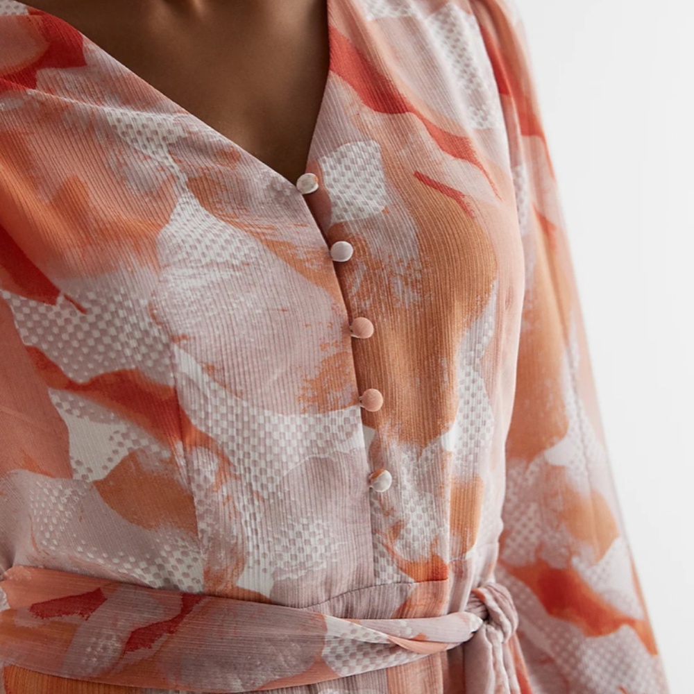 Express Dress 
Pink Button Front Tie Waist - Picture 9 of 11